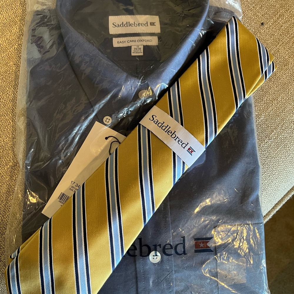 Saddlebred long-sleeve dress shirt and Saddlebred tie